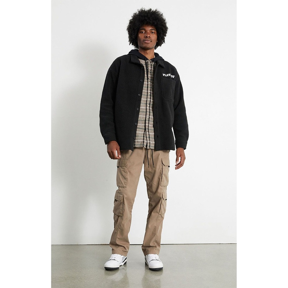Pacsun Tan Nylon Loose Baggy Cargo Grunge Utility Drawstring Pants Size Small